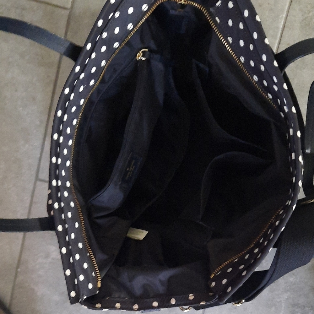 Kate Spade Black Tote Diaper Bag with White Dots - Picture 7 of 16